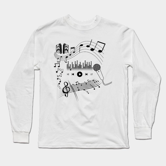 Music Long Sleeve T-Shirt by ahlama87